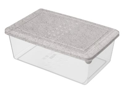 Контейнер для продуктов прямоугольный 1,05л  (гранит светло-серый)